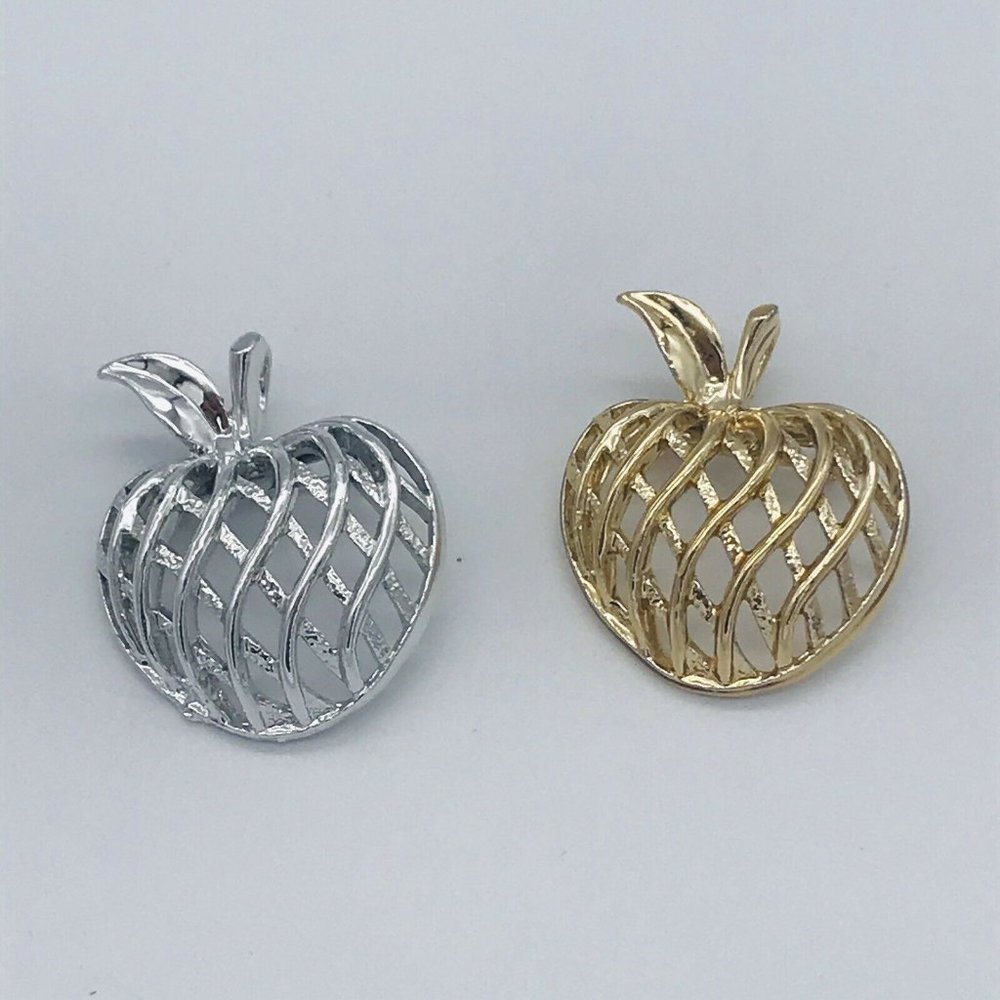 Gerry's Vintage Lattice Textured Apple Brooch Pens - Picture 7 of 9